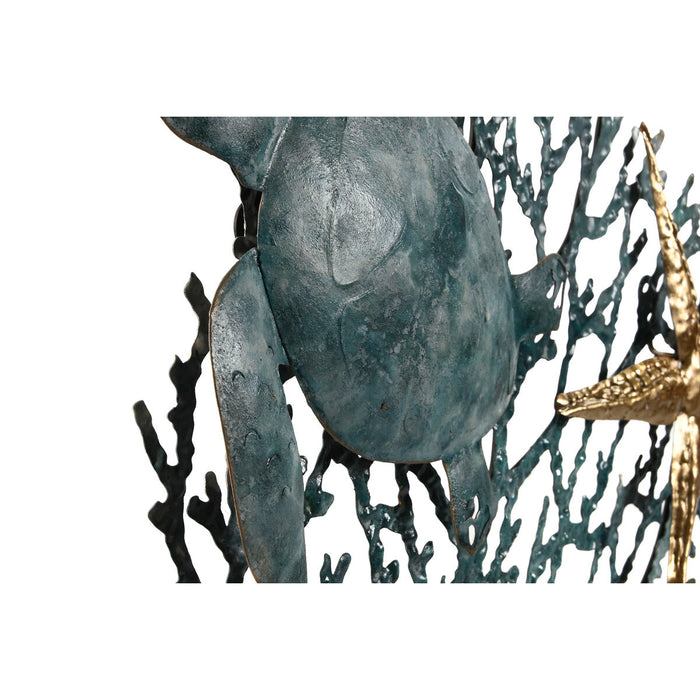 Decorațiune de Perete Home ESPRIT Albastru Auriu* Mediterană 55 x 4 x 48 cm (2 Unități)