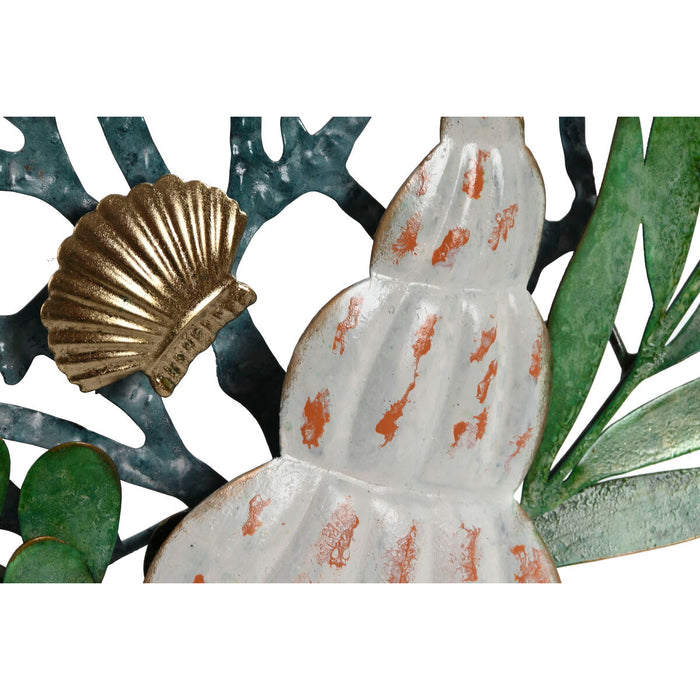 Decorațiune de Perete Home ESPRIT Albastru Auriu* Mediterană 55 x 4 x 48 cm (2 Unități)