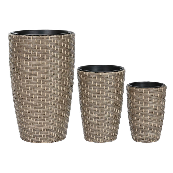 Set de jardiniere Home ESPRIT polipropilenă Ratan 37 x 37 x 60 cm