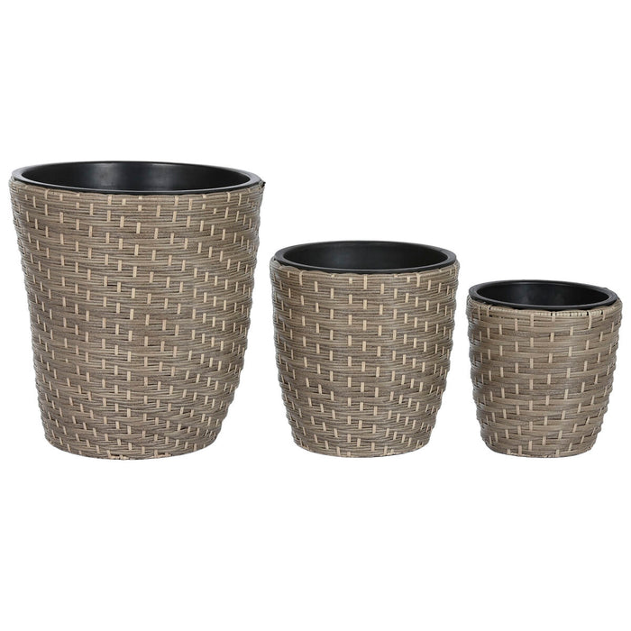 Set de jardiniere Home ESPRIT polipropilenă Ratan 40 x 40 x 45 cm