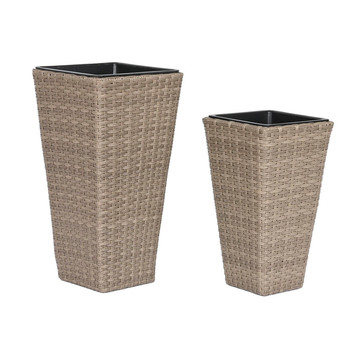 Set de jardiniere Home ESPRIT polipropilenă Ratan 31 x 31 x 61 cm