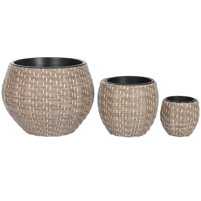 Set de jardiniere Home ESPRIT polipropilenă Ratan 49 x 49 x 36 cm