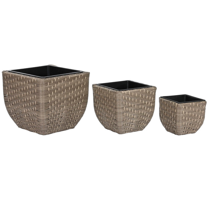 Set de jardiniere Home ESPRIT polipropilenă Ratan 40 x 40 x 36 cm