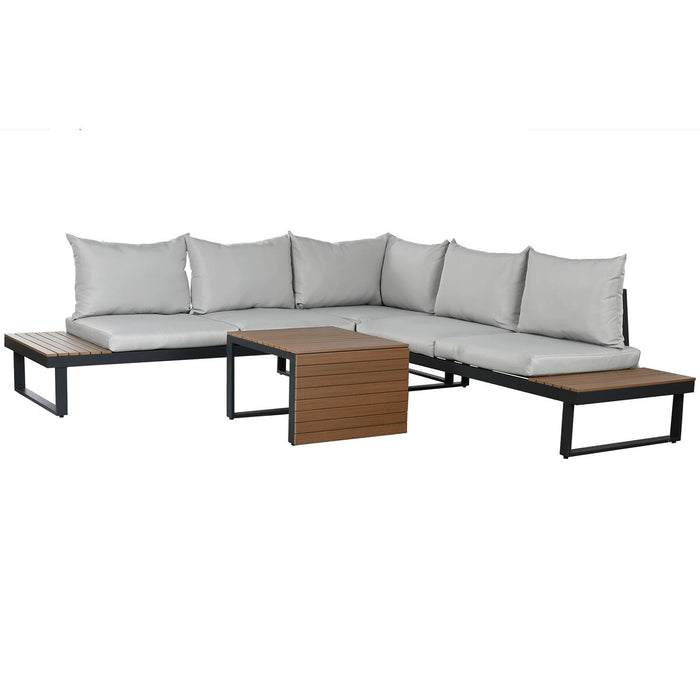 Set de Canapea și Masă Home ESPRIT Aluminiu 227 x 159 x 64 cm