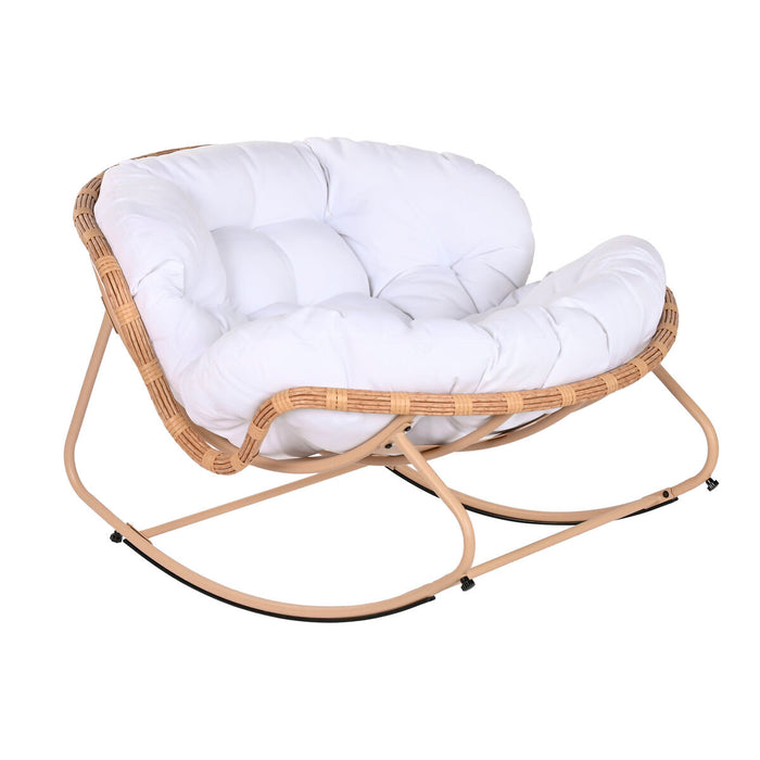 Scaun Balansoar Home ESPRIT Alb Maro Oțel 108 x 108 x 80 cm