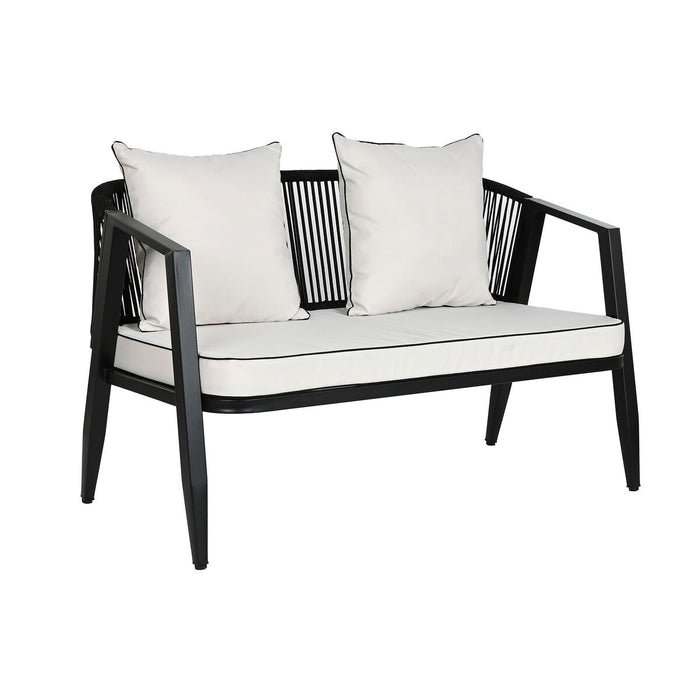 Set masă cu Trei scaune Home ESPRIT Negru Geam Oțel 123 x 66 x 72 cm