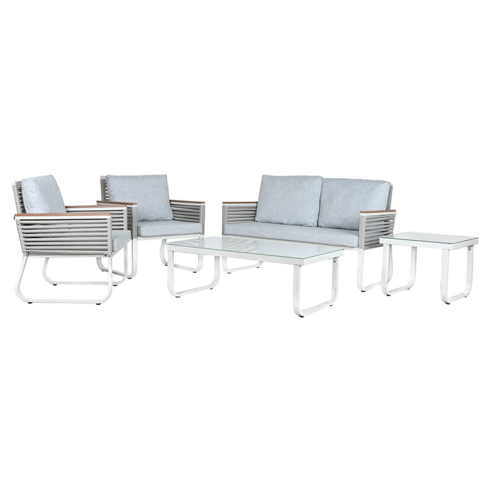 Set masă cu Trei scaune Home ESPRIT Gri Oțel Policarbonat 128 x 69 x 79 cm