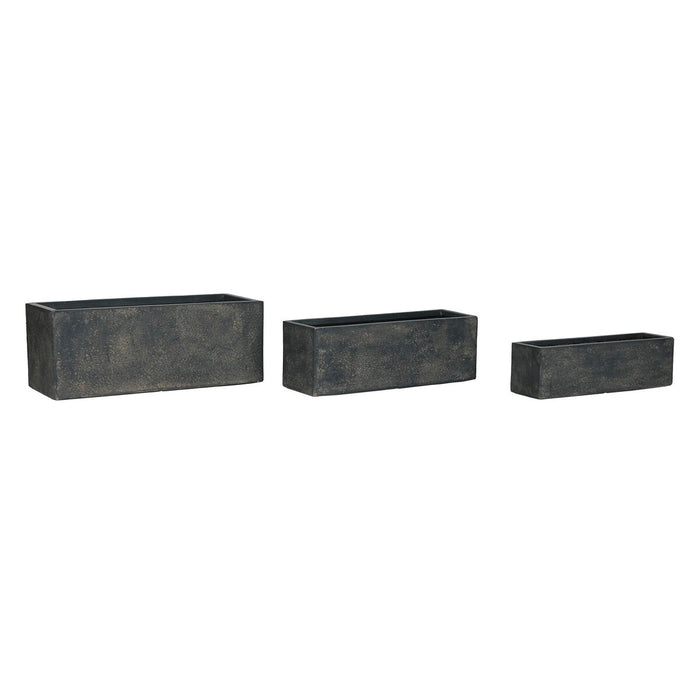 Set de jardiniere Home ESPRIT Gri Fibră Magneziu 78 x 30 x 30 cm