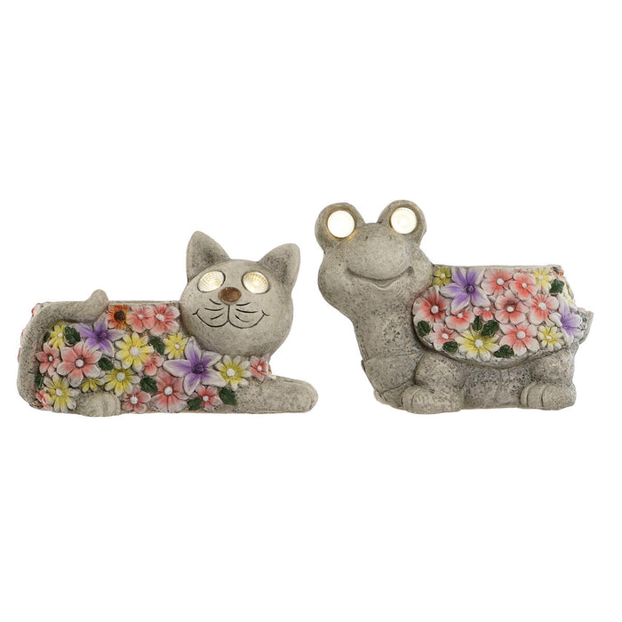 Ghiveci Home ESPRIT Gri Magneziu 34 x 23 x 26 cm (2 Unități)
