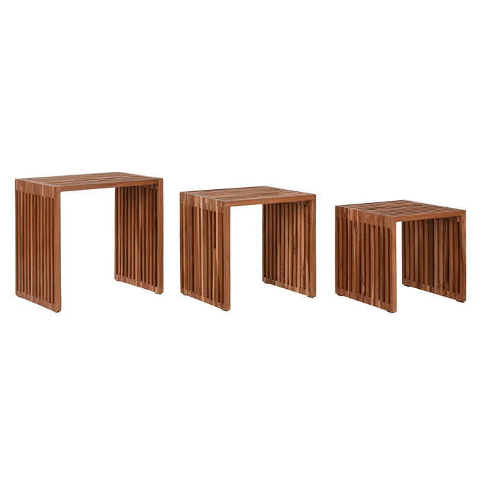 Set de 3 mese Home ESPRIT Natural Tec 40 x 40 x 40 cm