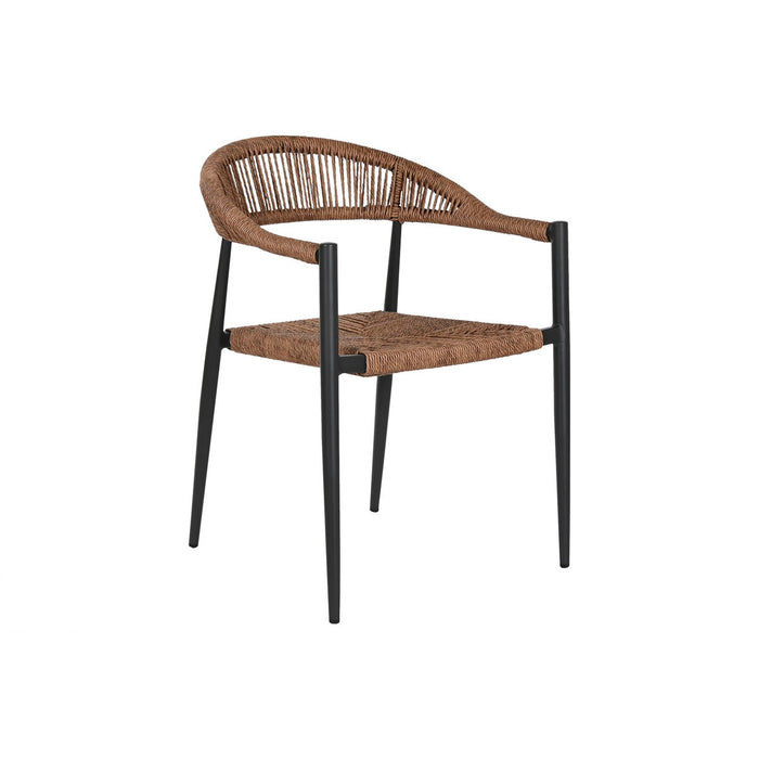 Scaun Home ESPRIT Maro Negru Aluminiu Ratan 56 x 60 x 78 cm
