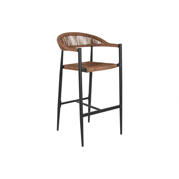 Taburet Home ESPRIT Maro Negru Aluminiu Ratan 52 x 55 x 105 cm