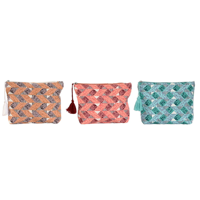 Trusă de Voiaj Home ESPRIT Maro Turquoise Coral 25 x 5 x 20 cm (3 Unități)