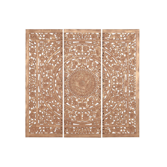 Tăblie de Pat Home ESPRIT Auriu* Natural Lemn MDF 180 x 3,5 x 180 cm
