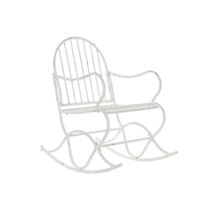 Scaun Balansoar Home ESPRIT Alb Metal 60 x 90 x 96,5 cm