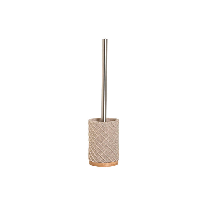 Perie pentru toaletă Home ESPRIT Bej Argintiu Rășină Bambus 9 x 9 x 37 cm