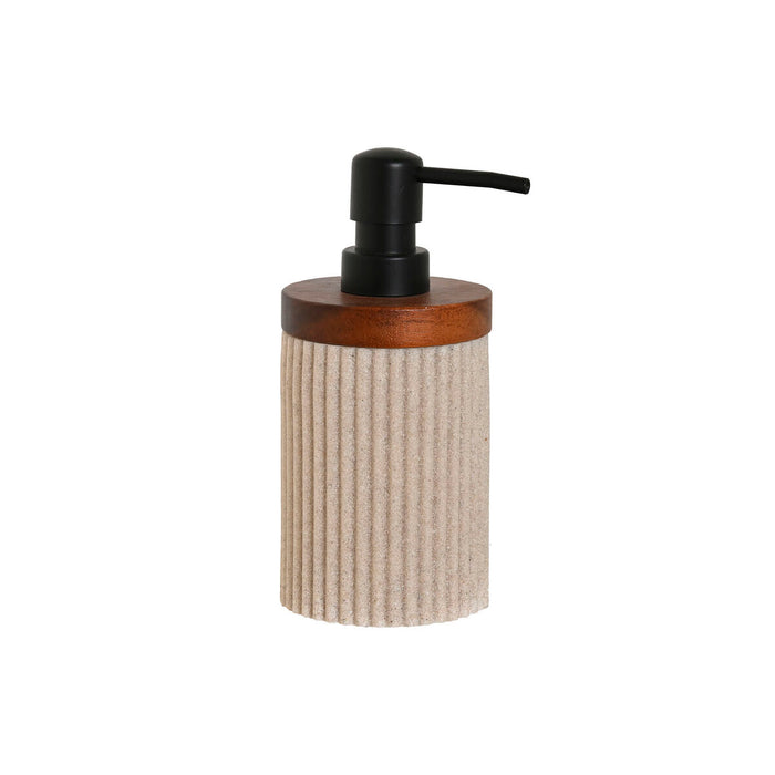 Dozator de Săpun Home ESPRIT Maro Negru Bej Rășină Salcâm 10 x 8 x 17,5 cm
