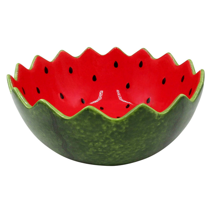 Bol pentru Aperitive Home ESPRIT Roșu Verde Gresie Pepene Verde 23 x 23 x 9 cm