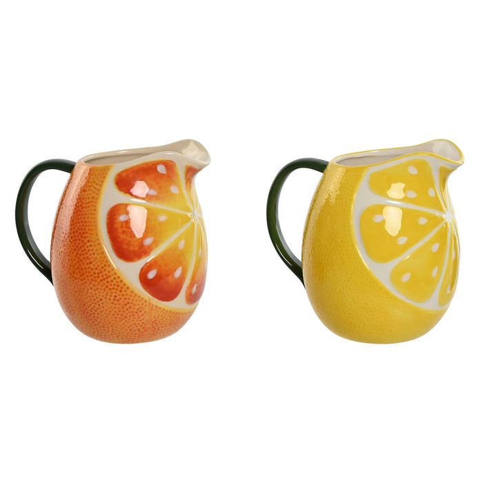Carafă Home ESPRIT Gresie Modern Lămâie Portocaliu (2 Unități)