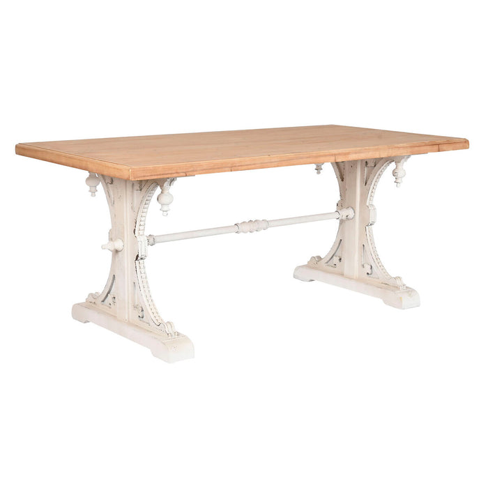 Masă de Sufragerie Home ESPRIT Alb Natural Brad Lemn MDF 180 x 90 x 76 cm