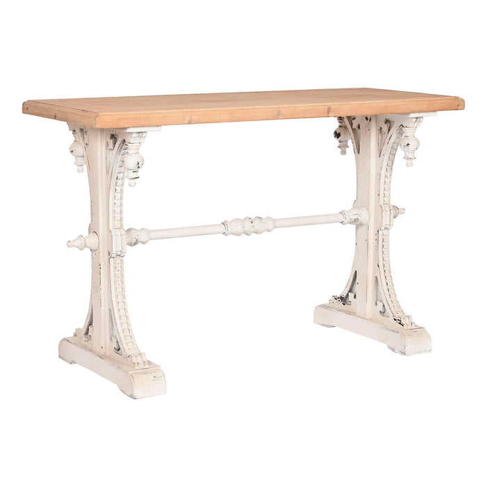 Consolă Home ESPRIT Galben Alb Brad Lemn MDF 120 x 50 x 77 cm