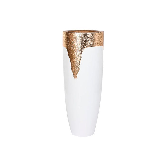 Ghiveci Home ESPRIT Alb Auriu* Fibră Modern 40 x 40 x 105 cm