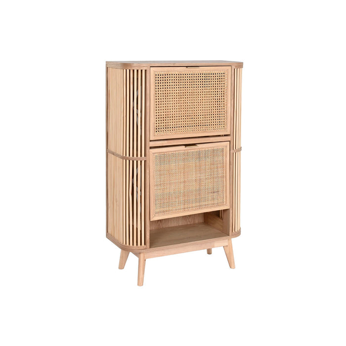 Pantofar Home ESPRIT Auriu* Natural Ratan Lemn de brad Tropical 70 x 29 x 115 cm