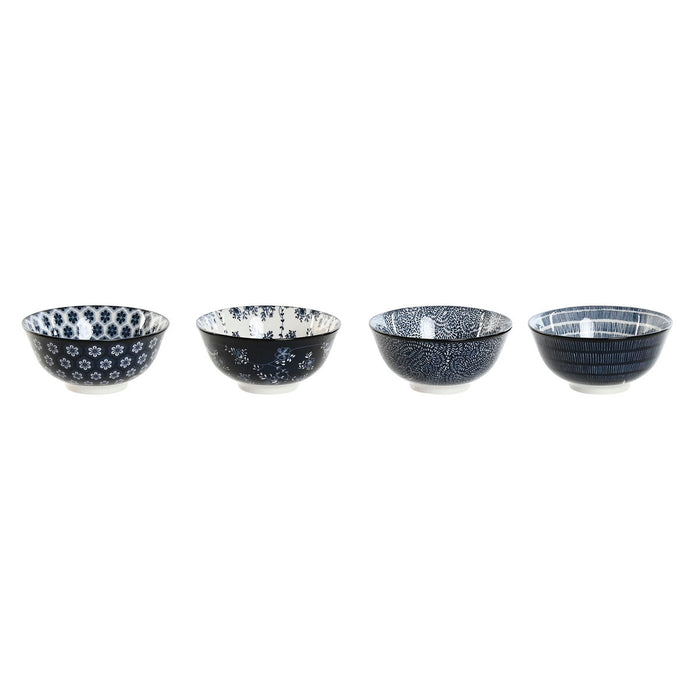 Set de boluri Home ESPRIT Albastru Alb Porțelan Shabby Chic 15 x 15 x 7 cm