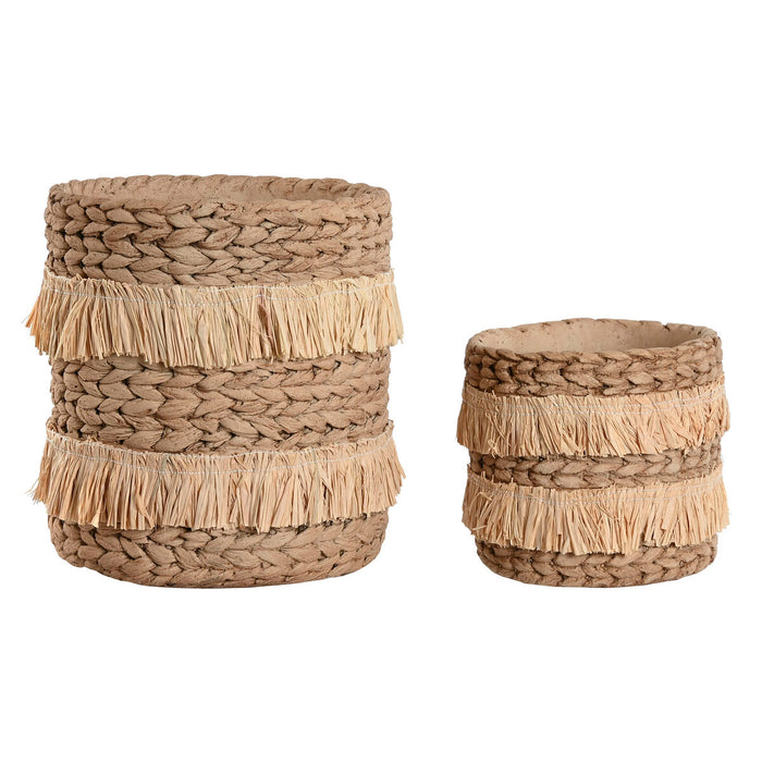 Set de jardiniere Home ESPRIT Maro Rafie Цимент Tropical 23 x 22 x 25 cm