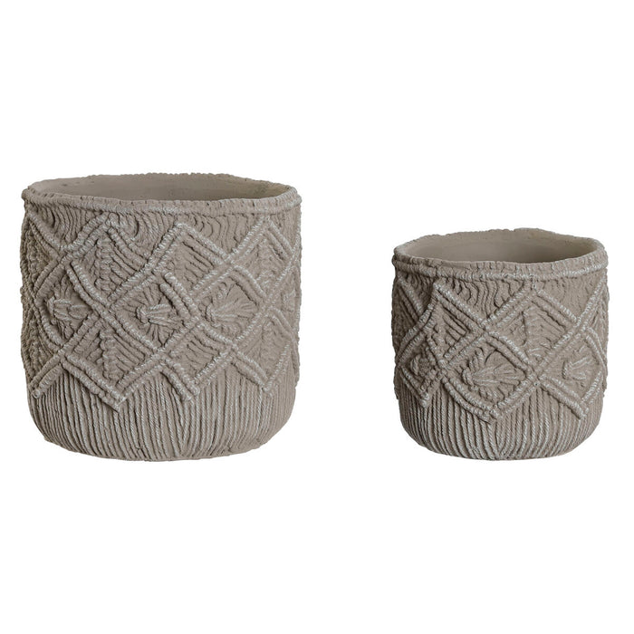Set de jardiniere Home ESPRIT Gri deschis Цимент 20 x 20 x 18 cm