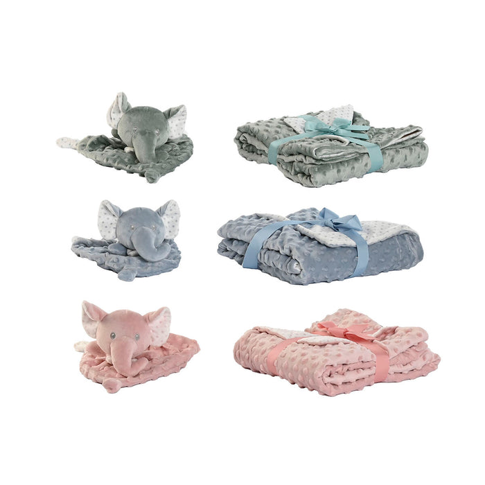 Set Cadou pentru bebeluși Home ESPRIT Albastru Verde Roz Poliester (3 Unități)