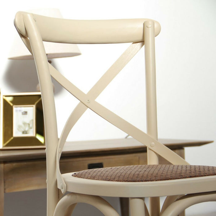 Scaun de Sufragerie MEDITERRANEO 46 x 42 x 87 cm Crem Lemn de ulm
