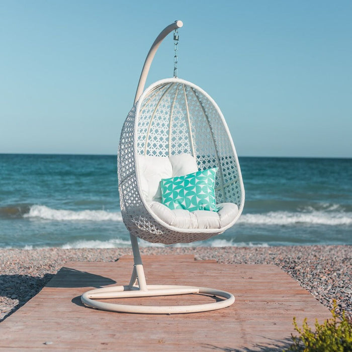 Scaun Balansoar Dido 190 x 95 x 95 cm Alb Ratan
