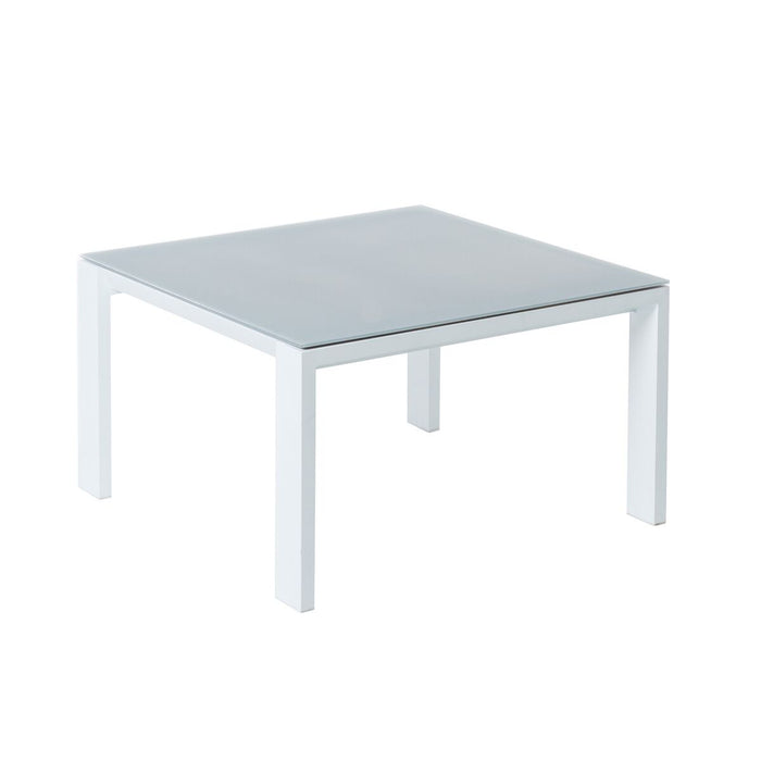 Masa de Cafea Thais Masă Alb Aluminiu Sticlă Temperată 70 x 70 x 41 cm