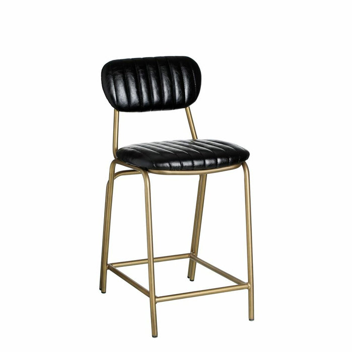 Taburet 42 x 49 x 88 cm Negru Auriu* Metal Poliuretan