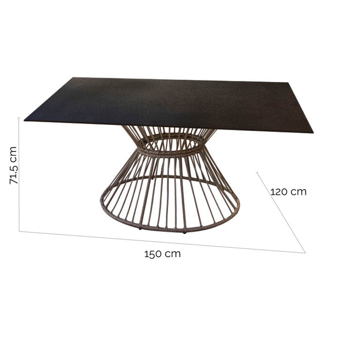 Masă de Sufragerie Ariki 150 x 120 x 71,5 cm ratan sintetic Oțel