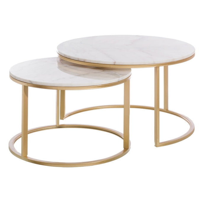Set de 2 mese Alb Auriu* 79 x 79 x 45 cm (2 Unități)