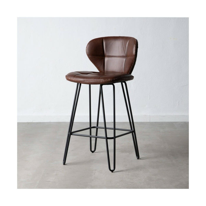 Taburet 45 x 48,5 x 95 cm Metal Cămilă Piele Sintetică