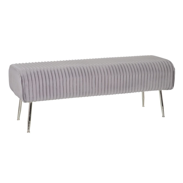 Banchetă 129 x 45,5 x 48 cm Țesut Sintetic Gri Metal