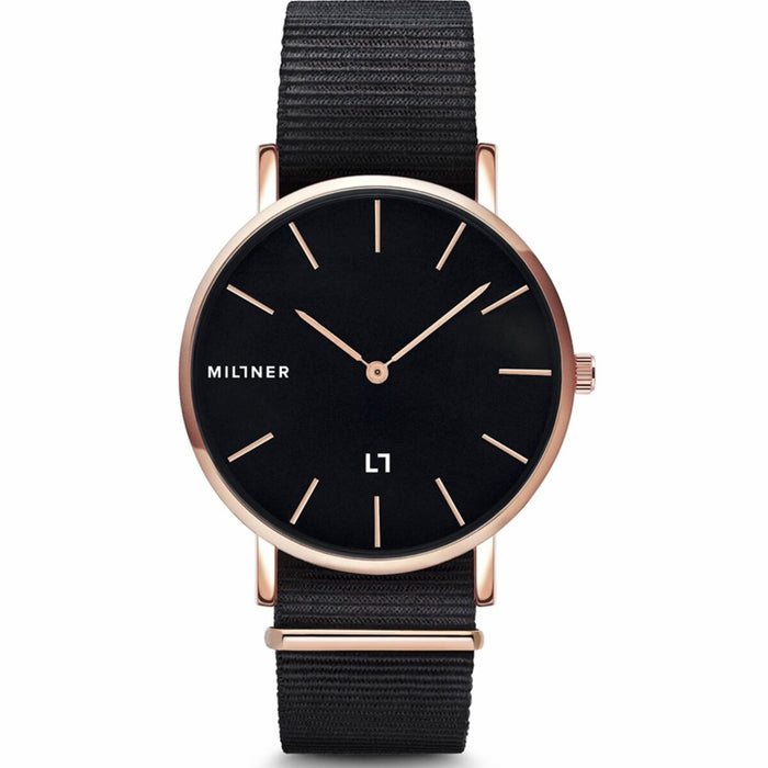 Ceas Damă Millner HALLFIELD S BLACK FABBRIC