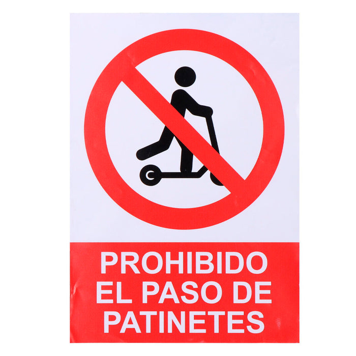 Insignă Normaluz Prohibido acceder con patinete Vynils (21 x 30 cm)