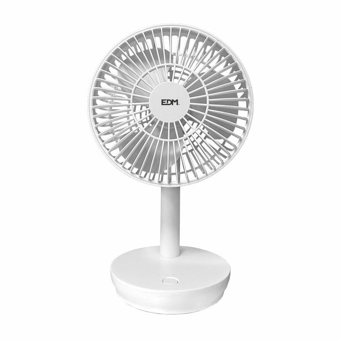 Ventilator de Masă EDM Alb 4 W 16,5 x 18,5 cm Reîncărcabil/ă USB