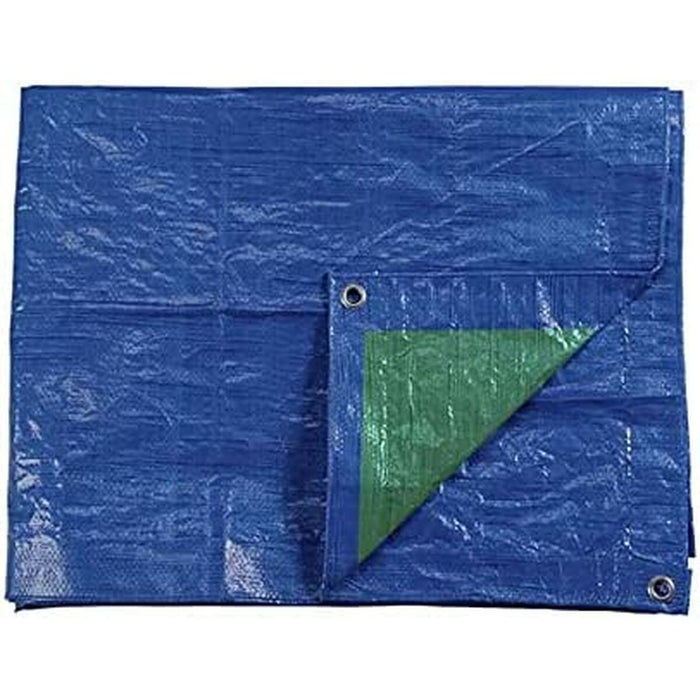 Copertină EDM Cu două fețe Albastru Verde 90 g/m² 4 x 5 m