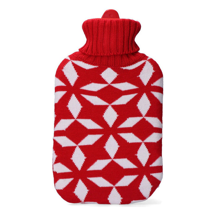 Pungă de Apă Caldă EDM Roșu Alb Lână (2 L)