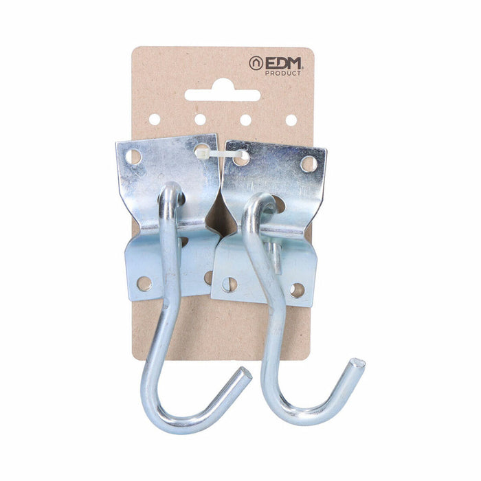 Suport EDM Cârlig pentru agățat Hamac Argintiu 70 x 45 mm (2 Unități)