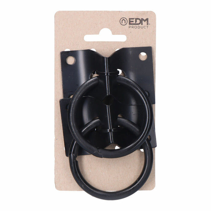 Parcare pentru câini EDM Placă Inele 70 x 45 mm Negru (2 Unități)