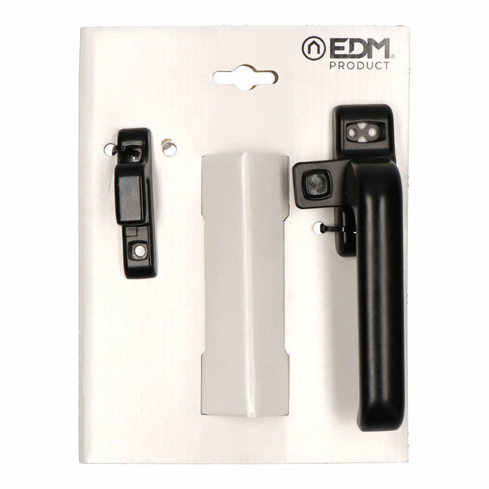 Manivelă EDM 6801 Închidere sub presiune Negru Aluminiu Dreapta