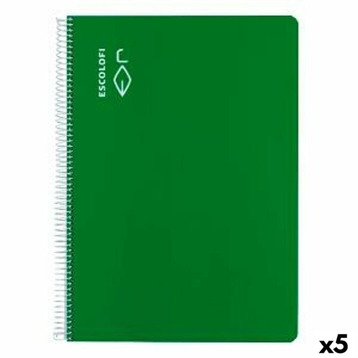 Notebook ESCOLOFI Verde A4 Din A4 40 Frunze (5 Unități)
