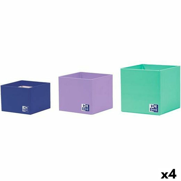Set de cutii de depozitare, cu posibilitate de stivuire Oxford Carton (4 Unități) 3 Piese