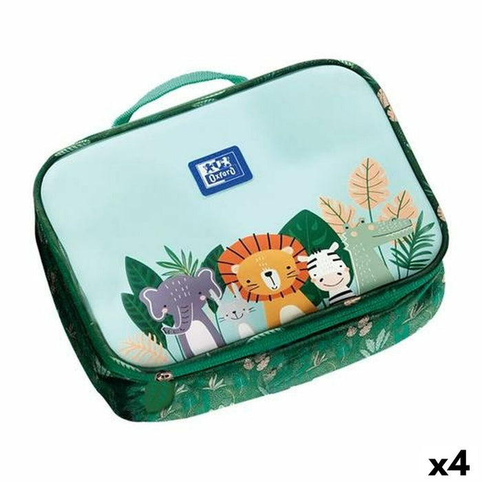 Geantă Termoizolantă pentru Gustări Oxford Multicolor 22 x 17 x 7 cm (4 Unități)